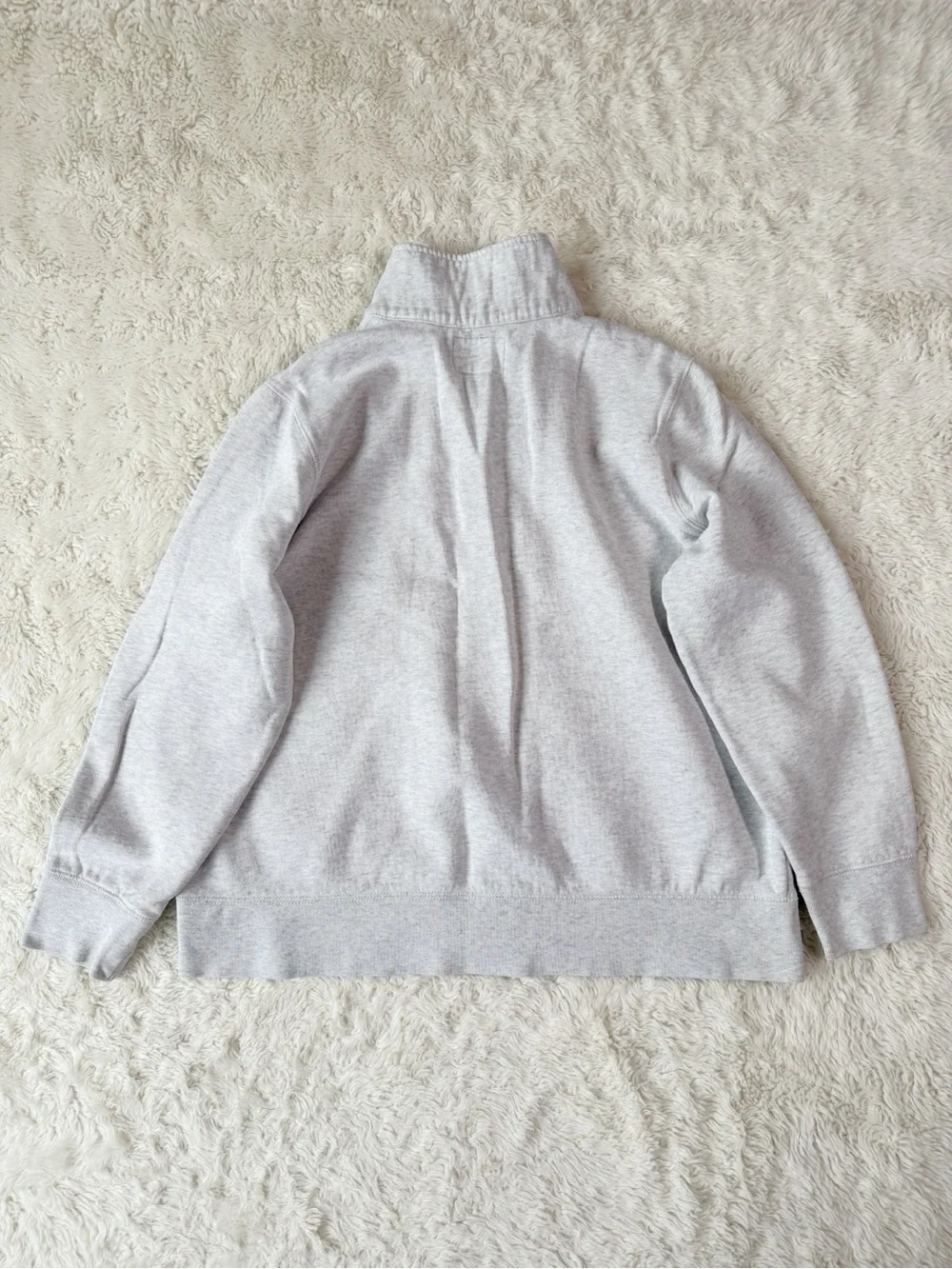 VTG Y2K 90s ROOTS Woman Gray Quarter Zip Cotton Sweater XL Classic Preppy Cozy - Picture 2 of 10